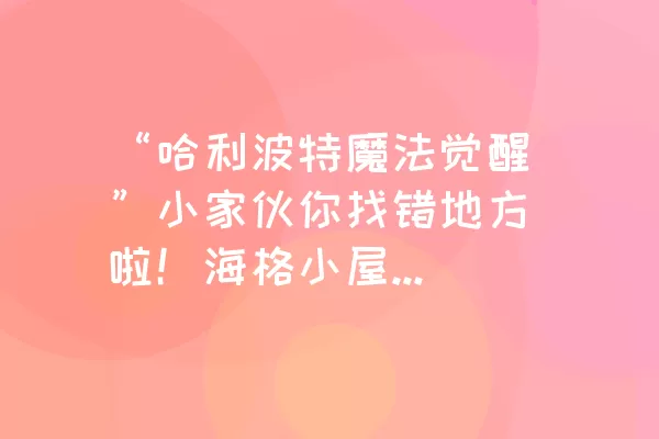 “哈利波特魔法觉醒”小家伙你找错地方啦！海格小屋附近可不会藏着太多的金币