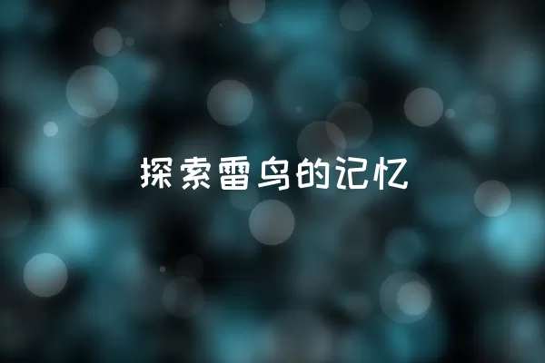  探索雷鸟的记忆